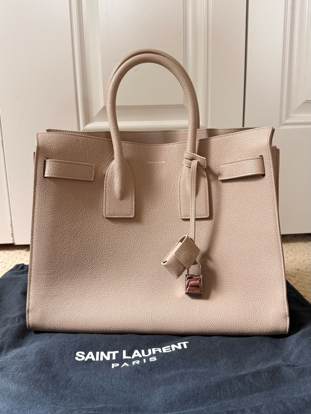 Saint Laurent Small Sac Du Jour in Beige
